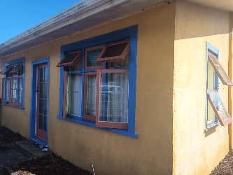 Stucco wall before painting